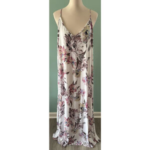 Women's White Birch Dress Size 3X White Floral Sleeveless V-Neck